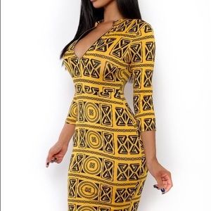 Yellow & black Tribal Dress